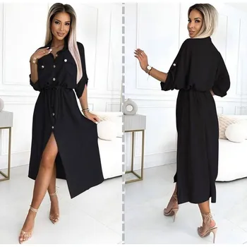 Dámské šaty Košilové šaty RADO černé Velikost: UNI: XS - L