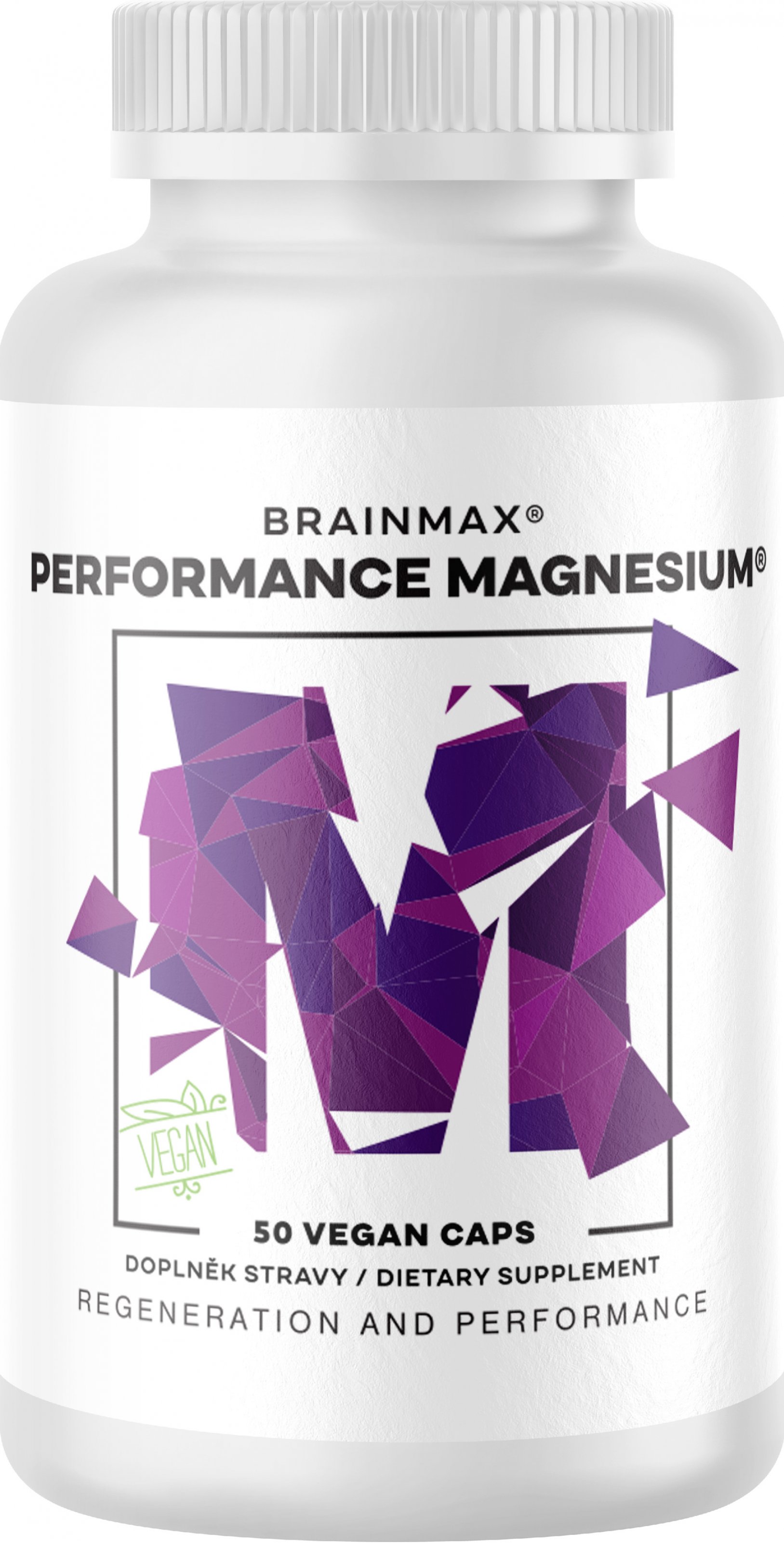 Performance Magnesium®, 1000 mg, Hořčík 200 mg + Vitamín B6 P5P, 50 rostlinných kapslí Náš nejlépe vstřebatelný hořčík bisglycinát MagChel® 53% DDD + Aktivní forma vitamínu B6 100% DDD, doplněk stravy