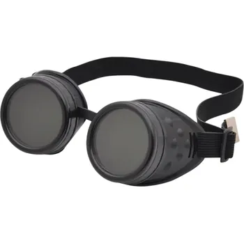 Motocyklové brýle Steampunk motocyklové brýle Ochranné retro brýle s kovovými detaily Nastavitelný pásek Stylový doplněk na motorku i cosplay černá