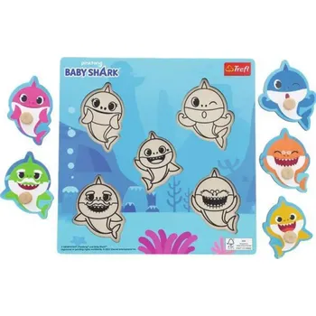 Trefl Dřevěná vkládačka Baby Shark