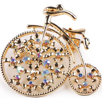 Brož Brož s broušenými kamínky kolo Varianta: crystal AB zlatá, Balení: 1 ks