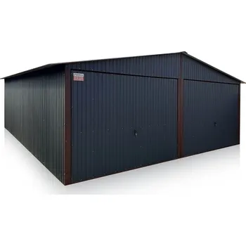 Pergola Dvougaráž Eurostal 6 x 6 m sedlová střecha - Antracit