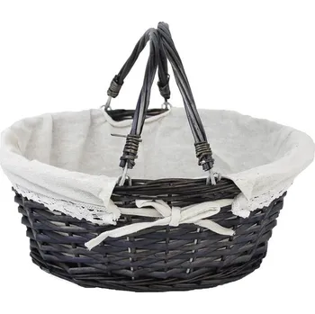 Dárkový potravinový koš Košík se dvěma uchy šedý P0739/S