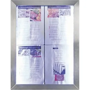 Informační zasklená tabule Stainless Steel 4 x A4 Pages MCS-4A4-WLSS