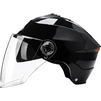 Motodoplněk Motocyklová helma s LED světlem ABS PC Dvojité hledí Dobíjecí osvětlení Obvod hlavy 54–59 cm Pro moped elektrokoloběžku jízdní kolo černá