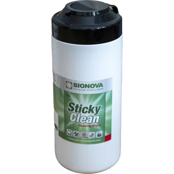 Univerzální čisticí prostředek Bionova Sticky Clean, čisticí ubrousky 100 ks (Bionova Sticky Clean jsou čisticím roztokem navlhčené ubrousky určené k čistění nástrojů a pokožky od rostlinných zbytků. Sticky Clean je speciálně vyvinutý k odstranění pryskyřice, laků, barev, lepidel, tmel
