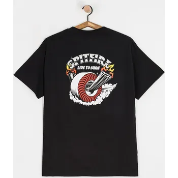 Pánské tričko Spitfire Burnout (black w/multi color prints) L, černá