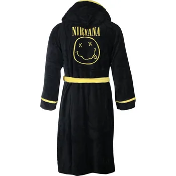 Pánské oblečení župan Nirvana - Yellow Happy Face - ROCK OFF - L/XL
