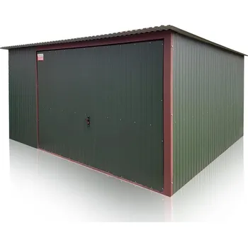 Přístřešek na auto Eurostal Plechová garáž garáž 4 x 5 m zadní spád - zelený MAT