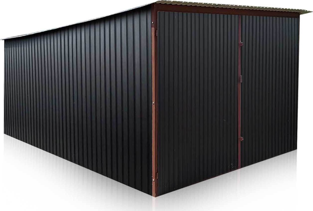 Plechová garáž 3 x 5 m zadní spád, barva černá
