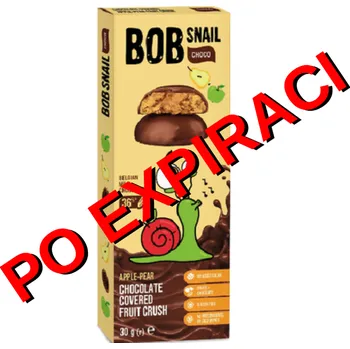 Sušené ovoce Bob Snail Šnek Bob Ovocná pochoutka v mléčné čokoládě jablko a hruška PO EXPIRACI 30 g