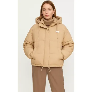 Dámská casual bunda Levi's Baby Bubble Puffer, vel. M (dámská krátká bunda s kapucí, béžová, velikost M)