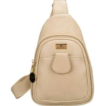 Městský batoh dámská crossbody kabelka, batoh na jedno rameno z eko kůže Barva: Tmavě béžová