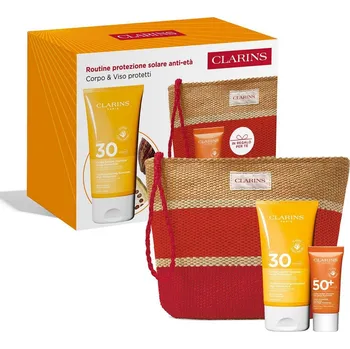 Opalování Clarins Anti-Aging Sun Protection Routine Kit - Dárková sada