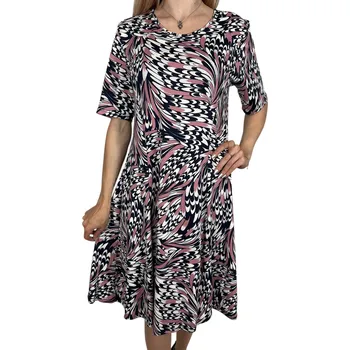 Dámské šaty Exclusive Dámské růžové elegantní šaty VENDULA Barva: Růžová, Velikost: L