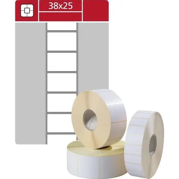 Samolepící etiketa Etikety na kotoučku S&K Label - termotransferové, bílé, 38 x 25 mm, 3 000 ks