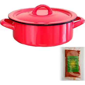 Hrnec Smaltovaný kastrol poklicí COMBI 5 l + pikantní směs koření 50 g Kotlíkový guláš