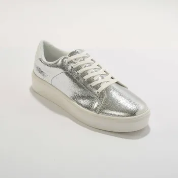 Dámské tenisky Metalické tenisky s tkaničkami stříbřitá 41
