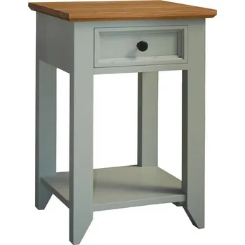 Noční stolek Noční stolek PROVENCE SN7P z masivu olivový Barevné provedení: Bílá, Provedení: SLIM - šuplíky bez pojezdů