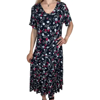 Dámské šaty Wika Dámské modré elegantní šaty VIKTORIE Barva: Modrá, Velikost: M