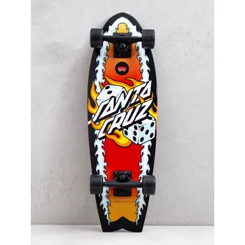 Pennyboard Santa Cruz Flaming Dice Dot (black/red/white) 8.81, červená