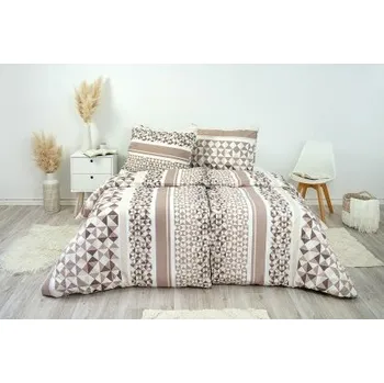 Povlečení STANEX povlečení bavlna Střepy hnědé 70x90+140x200 LS277