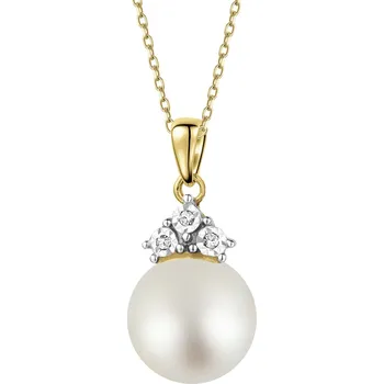 Přívěsek Zlatý přívěsek s diamanty a perlou - ryzost 585 - 220.491