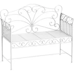 Outsunny Lavice dvoumístná kovová bílá