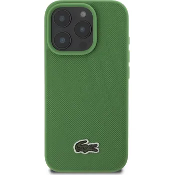 Pouzdro na mobilní telefon Kryt na mobil Lacoste Iconic Petit Pique Woven Logo MagSafe Zadní Kryt pro iPhone 16 Pro Green