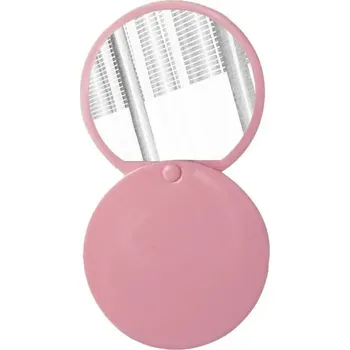 Kosmetické zrcátko Kapesní make-up zrcátko s posuvným krytem | cestovní zrcátko, kosmetické zrcátko - Růžová