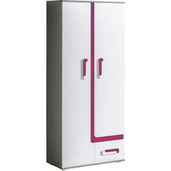 Dětská skříň Max-i Šatní policová skříň do dětského pokoje ARCELIO 3 | antracit / růžová