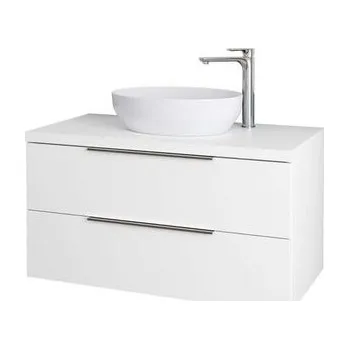 Koupelnový nábytek kielle Idolio Skříňka včetně desky pod umyvadlo 100x54x50 cm, s výřezem, lesklá bílá