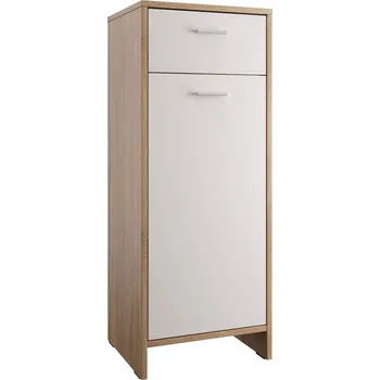 Koupelnový nábytek EBS Spodní Skříňka SOFIE (Bílá), Kombinovaná, Stojící, Zásuvka a Dvířka, 38,2 x 33,3 x 97,7 cm barva dřeva: bílá/dub