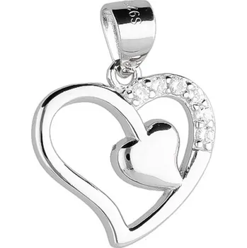 Přívěsek Argento 85202 Stříbrný přívěsek - srdíčko, čiré kulaté zirkony