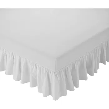 Chránič matrace Blancheporte Přehoz na matraci s volánem perlová šedá 90x190 cm