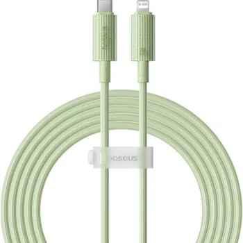 Baseus ekologický nabíjecí a datový kabel - USB-C na Lightning - 2 m - světle zelený