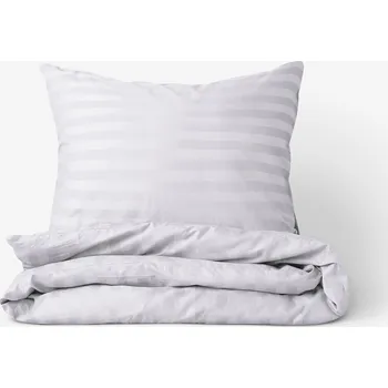 Povlečení Damaškové povlečení - Světle šedé proužky se saténovým leskem 140 x 220 a 70 x 90 cm