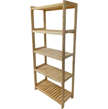 regál Dřevěný regál, 5 polic, 173 x 70 x 33 cm