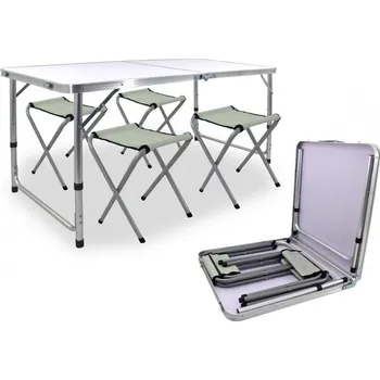 kempingový stůl Kempingový skladací set (stůl + 4křesla) 120x60x70cm