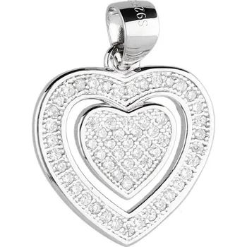 Přívěsek Argento 84495 Stříbrný přívěsek - srdíčko, čiré kulaté zirkony