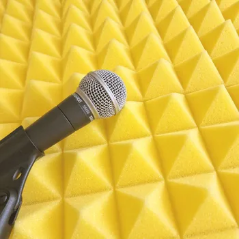 Akustický pěnový panel 30x30x6 cm, barva žlutá, pyramidy