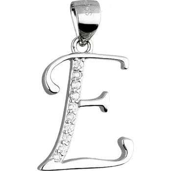 Přívěsek Argento 84916 Stříbrný přívěsek - písmeno E, čiré kulaté zirkony