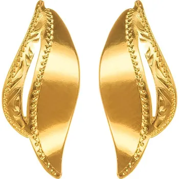 Náušnice Argento 65981 Pozlacené stříbrné náušnice - s ručním gravírem