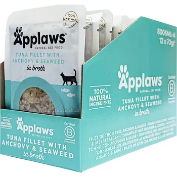 Krmivo pro kočku Applaws tuňák, ančovičky a mořské řasy MULTIPACK - kapsička 12x70 g