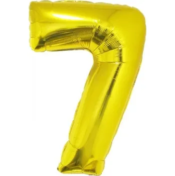 Balónek Foliový balónek číslo 7 zlatý 100 cm