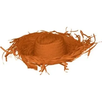 Karnevalový doplněk Plážový slaměný klobouk oranžový slamák
