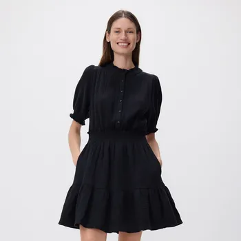 Dámské šaty Reserved - Midi šaty s překládaným výstřihem - černý - 5133V-99X - 5133V-99X-XXL