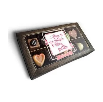 Bonboniéra Pralinky Přeji ti vše nejlepší k tvému svátku: 10 ks pralinek