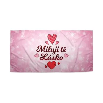 Sprchový závěs Ručník Miluji tě, lásko: 50x100 cm