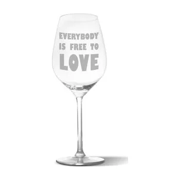 Sklenice Sklenička na víno Everybody is free to love: 49 cl